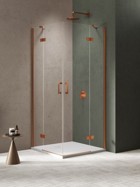 Miedź szczotkowana kabina prysznicowa NESTA COPPER BRUSHED 80x80 K-4650 NEW TRENDY
