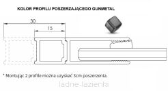 Profil poszerzający 1,5cm do kabiny NESTA GUNMETAL BRUSHED PP-0050 NEW TRENDY