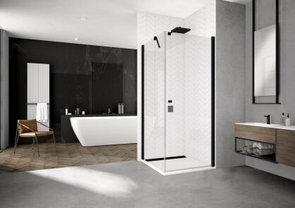 Sanswiss Kabina SOLINO BLACK SOL1+SOLT1 czarna 70x120 SOL107000607+SOLT112000607