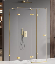 Kabina prysznicowa trójścienna AVEXA GOLD SHINE 90x90 lewa złota połysk NEW TRENDY EXK-2102