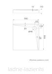 brodzik kwadratowy solidstep 90x90 rysunek techniczny