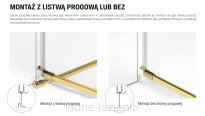 NEW TRENDY Kabina prysznicowa AVEXA GOLD BRUSHED 110x110 prawa złota szczotkowana EXK-1879 - 5