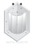 NEW TRENDY Kabina półokrągła PRIME LIGHT GOLD rozsuwana złota 80x80 h200 K-3558 - 10