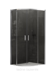 NEW TRENDY Kabina półokrągła PRIME rozsuwana srebrna 90x90 h200 K-3555