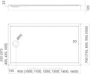 Schedpol brodzik CAMERON 90x130 h12 Schedline 130x90 3ST.C2P-90130 - 6