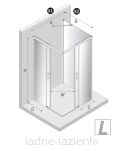 New trendy Kabina prysznicowa Lewa 90x80 CZARNA PRIME BLACK trójścienna K-0997 - 9