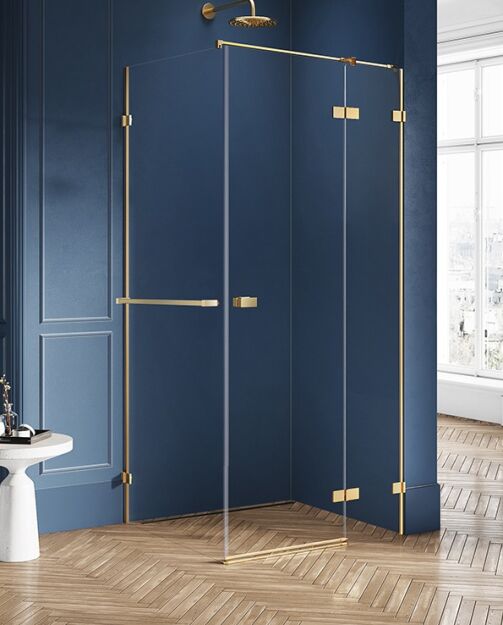 Kabina prysznicowa złoto szczotkowane 120x80 AVEXA GOLD BRUSHED z wieszakiem PRAWA NEW TRENDY EXK-3065