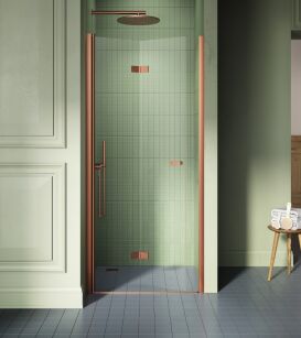 Miedziane drzwi prysznicowe 80 składane NEW SOLEO COPPER BRUSHED New Trendy D-0501A