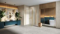 Złota szczotkowana Kabina prysznicowa 100x70 P rozsuwana PRIME GOLD BRUSHED New Trendy D-0785A/D-0328B - 5