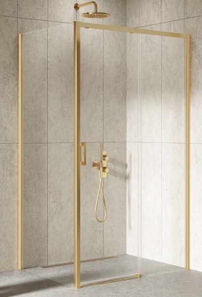 Złota szczotkowana Kabina prysznicowa 100x70 P rozsuwana PRIME GOLD BRUSHED New Trendy D-0785A/D-0328B
