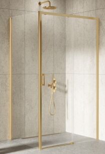 Złota szczotkowana Kabina prysznicowa 100x70 P rozsuwana PRIME GOLD BRUSHED New Trendy D-0785A/D-0328B