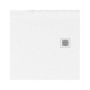 NEW TRENDY Brodzik konglomeratowy MORI 90x90x3 biały B-0433