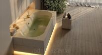 Wanna prostokątna Celestia 170x75 cm Cashmere Mat 3WSP.C1P-17075/PK/MG + stelaż Schedline - 3