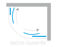Kabina asymetryczna półokrągła 80x90 czarna NEW VARIA Black K-5464 New Trendy - 3