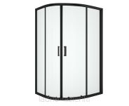 Kabina asymetryczna półokrągła 80x90 czarna NEW VARIA Black K-5464 New Trendy - 2