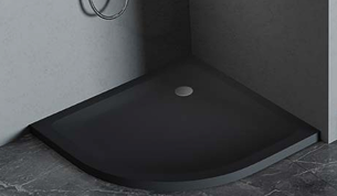 Brodzik półokrągły matowy  80x80 MILD SATIN czarny H 4,5 NEW TRENDY B-0663