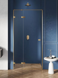 NEW TRENDY Drzwi prysznicowe AVEXA GOLD BRUSHED  130 Lewe złota szczotkowana EXK-1724