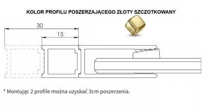 Profil poszerzający 1,5cm do kabiny NESTA GOLD  BRUSHED PP-0048 NEW TRENDY