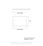 Panel boczny do wanny 75 Black Mat czarny Schedline 5P.PW-75/C/MG - 4