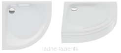 NEW TRENDY Brodzik NEW CANTARE 90x90x3,5 h18,5 półokrągły B-0228