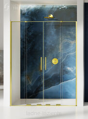 Drzwi prysznicowe SMART LIGHT GOLD 130 złote dwuskrzydłowe New trendy EXK-4222