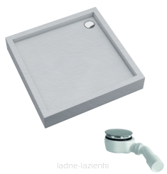 Schedpol brodzik Favory Plus White Stone 80x80 wys16 Schedline 3ST.F1K-8080/B/ST