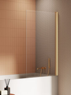 Złoty szczotkowany parawan nawannowy New SOLEO  GOLD BRUSHED 60x140 New trendy P-0179