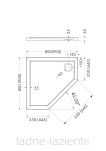 Brodzik ESTIMA 80x80 pięciokątny kompozytowy Schedline 3SP.E1PK-8080 - 4