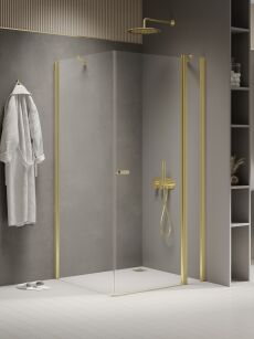 Złota kabina prysznicowa 120x110 NEW SOLEO LIGHT GOLD L/P NEW TRENDY K-1873