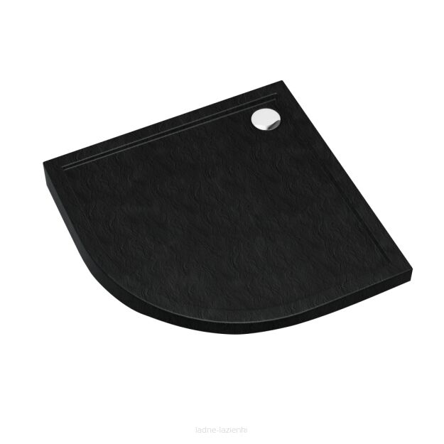 Schedpol brodzik SHARPER BLACK STONE 80x80 h4,5 półokrągły Schedline 3S.S1O-8080/C/ST