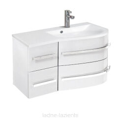 Szafka OPAL Prawa 90cm biała+ umywalka  ORISTO OR30-SD4S-90-1-PV4 UME-OP-90-92-P