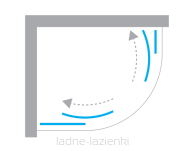 Kabina asymetryczna półokrągła 80x90 NEW VARIA K-5463 New Trendy - 3