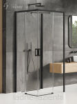 New trendy Kabina prysznicowa Lewa 80x90 CZARNA PRIME BLACK trójścienna K-0994 - 2