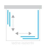New trendy Kabina prysznicowa Lewa 80x90 CZARNA PRIME BLACK trójścienna K-0994 - 9