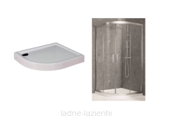 NOVELLINI Kabina prysznicowa półokrągła KALI R asymetryczna 80x90  90x80  + brodzik city R 80x90 Prawy KALIR8090-1B  MNQ809017D-30