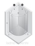 Kabina prysznicowa NESTA CHROME 80x80 półokrągłą  K-3681 NEW TRENDY - 2