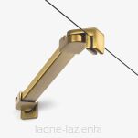 Złoty szczotkowany parawan nawannowy NESTA GOLD BRUSHED 110x150 prawy 6mm New Trendy P-0248 - 3