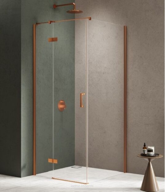 Miedziana kabina prysznicowa NESTA COPPER BRUSHED 120x80 lewa K-4615 NEW TRENDY