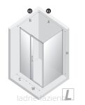 New trendy Grafitowa Kabina prysznicowa 160x70 L PRIME GUNMETAL BRUSHED D-0897A/D-0352B - 4