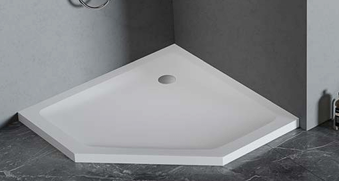 Brodzik pięciokątny 80x80 MILD SATIN biały matowy H 4,5 NEW TRENDY B-0644