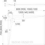 Brodzik LIBRA CEMENT STONE 90x160 x3 Schedpol 3SP.L1P-90160/CT/ST - 4