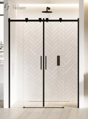 Drzwi prysznicowe SOFTI BLACK 180 czarne szkło 8mm New trendy EXK-3964