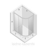 NEW TRENDY Kabina asymetryczna półokrągła NEW VARIA 100x80 k-5470 ( następca do K-0507) - 2