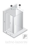 New trendy Kabina prysznicowa 120x110 P CZARNA PRIME BLACK trójścienna K-1622 - 9