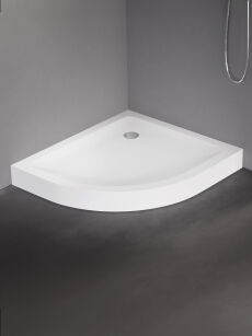 Brodzik półokrągły asymetryczny 80x90 prawy wys.11,5cm MILD biały NEW TRENDY B-0687