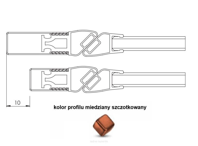 Profil poszerzający 1cm miedziany do drzwi NESTA AVEXA COPPER BRUSHED PP-0037 NEW TRENDY