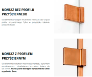 Miedziana Kabina prysznicowa 120x90 AVEXA COPPER BRUSHED  NEW TRENDY EXK-3686 - 5