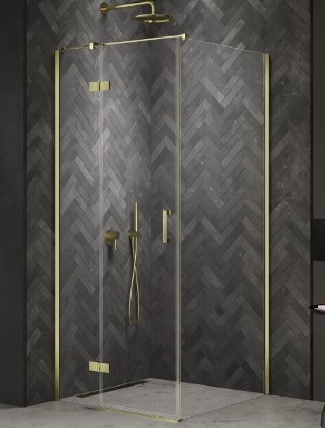 Złota kabina prysznicowa NESTA LIGHT GOLD 90x80 lewa K-4497 NEW TRENDY
