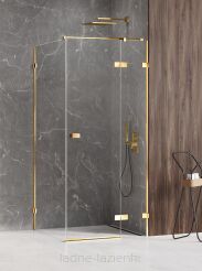 NEW TRENDY Kabina prysznicowa AVEXA GOLD SHINE 80x120 prawe złota połysk EXK-1655