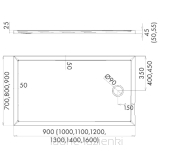 Brodzik ESTIMA 80x95 h4,5 Schedpol 95x80 Schedline 3SP.E1P-8095 - 3